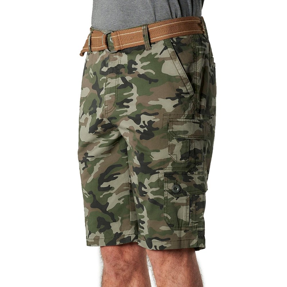 Iron Clothing Stretch Twill Multi Pocket Cargo Short - Green Camo  Size 36